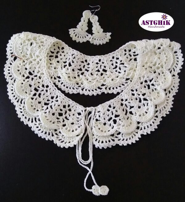 Vintage lace Collar/Lace Collar/Crochet Necklace/Crochet Collar white/Retro Collar/White Knit Collar/Vintage Style Collar