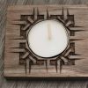 Wooden candle holder with Armenian ornaments
