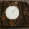 Half log candle holder