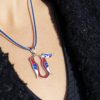 Silver Necklace Pendant Armenian Alphabet Bird letter