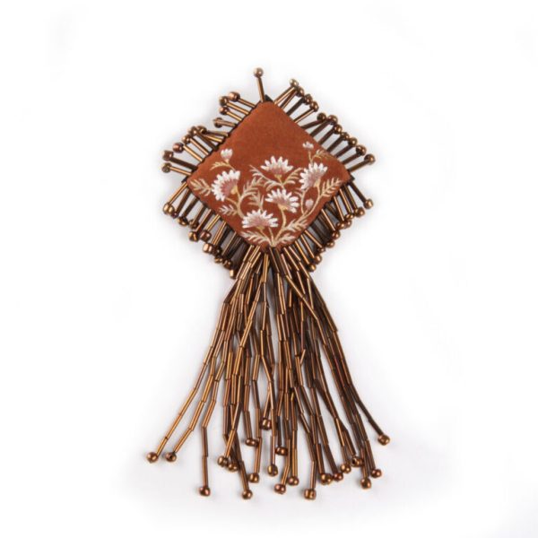 ROMBO leather brooch