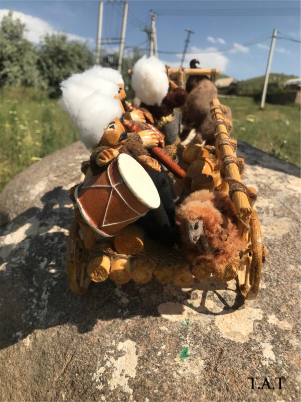 "Cart With Armenian Musicians" Handmade Toy