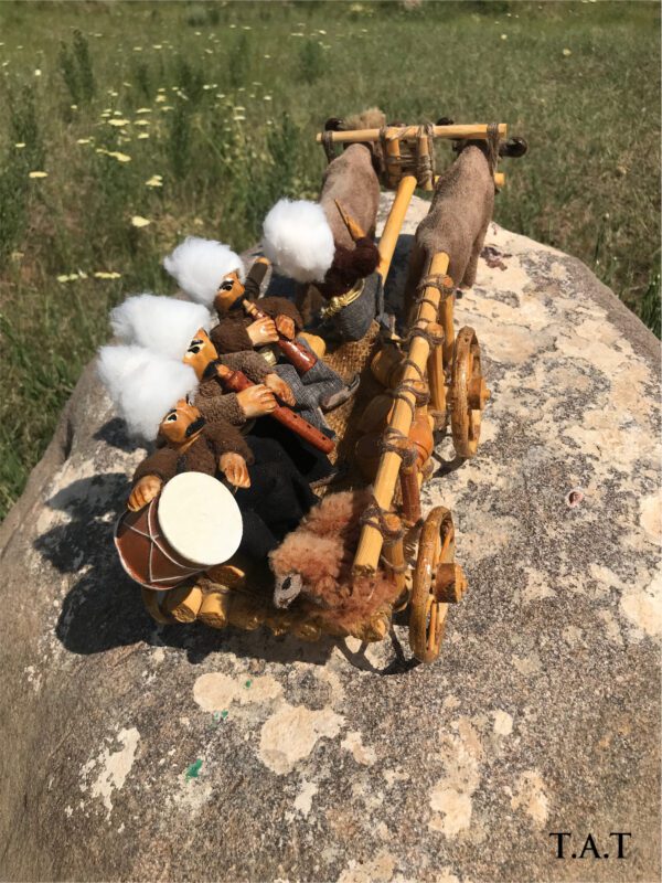 "Cart With Armenian Musicians" Handmade Toy