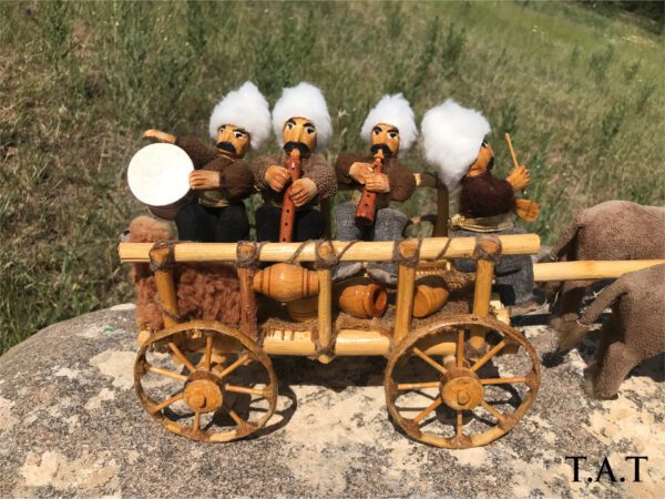 "Cart With Armenian Musicians" Handmade Toy