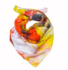 “Poppies” silk scarf