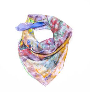 “Cityscape” silk scarf