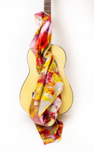 “Poppies” silk scarf