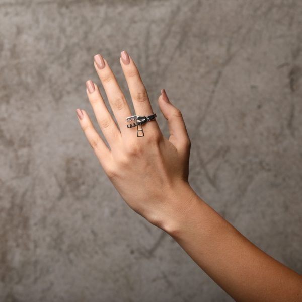 "Zipper" Silver Ring