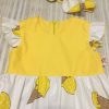 Natural Flutter Sleeve Dress / Flower Girl Wrap Dress / Toddler Dress With Bow / / Baby Party Dress / Formal Dress