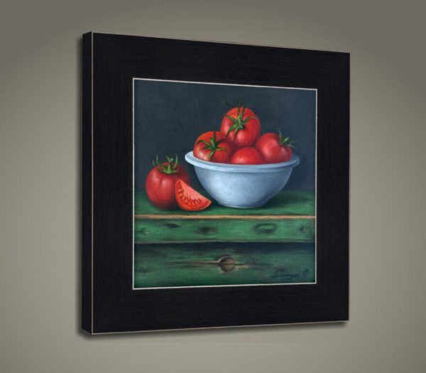 Still life tomatoes (25x25cm, oil painting, ready to hang) (2020)