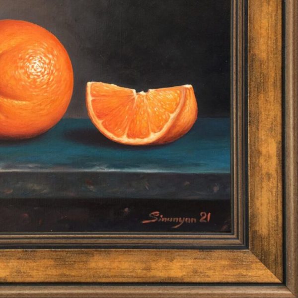 Orange (oil on canvas, framed) (2021)