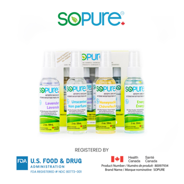 SoPure 80% USP Grade Ethyl Alcohol Spray Sanitizer (59 mL)