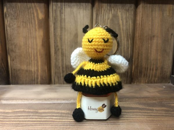 Bee Key Chain & Honey in Jar (45gr)