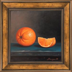 Orange (oil on canvas, framed) (2021)