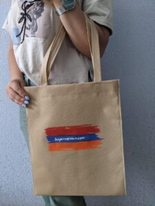 Hand-made “BuyArmenian” reusable tote bag