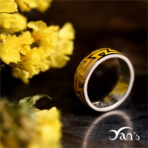 Silver Ring with Armenian Insignia (Yellow)