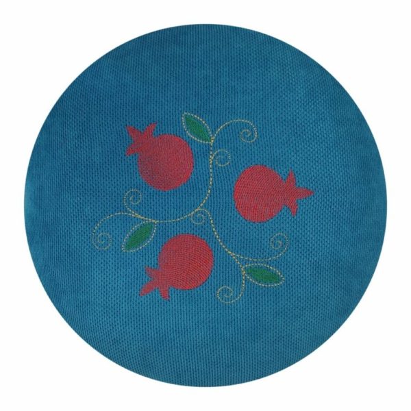 An Embroidered Round Pillow With an Armenian Ornament