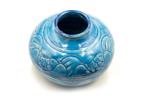 Wheel Thrown | Fish Patterned | Hand Carved Ceramic Vase