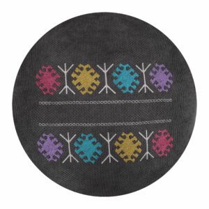 An Embroidered Round Pillow With Armenian Ornaments