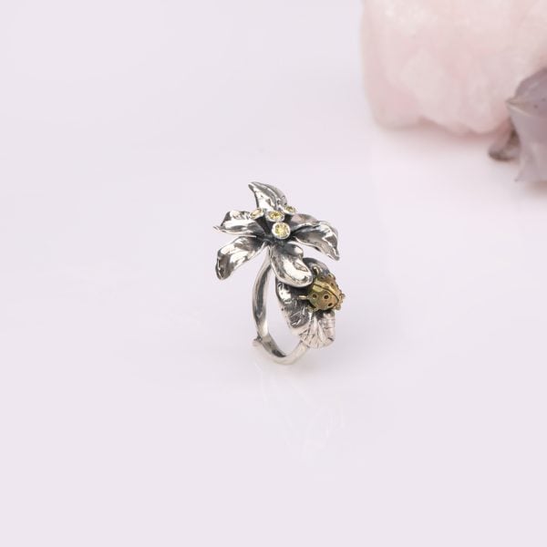 "Ladybug" Silver Ring