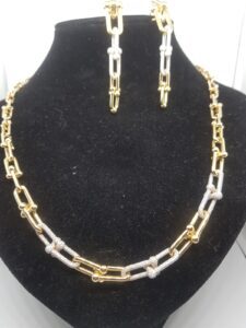 Gold/Diamond Necklace & Earring Set–By Order