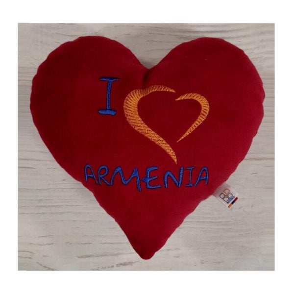 "I Love Armenia" Heart Shaped Pillow