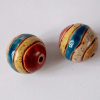 Set of 2 glazed handmade ceramic beads for making jewelry (006)
