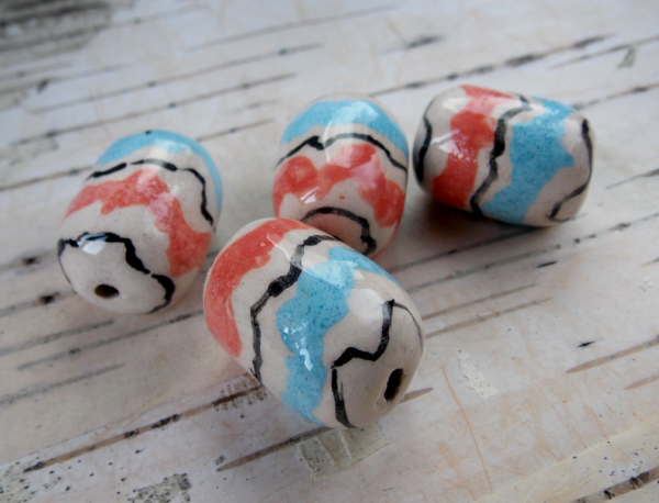 Handmade Ceramic Beads Set