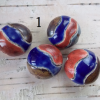 Set of 4 glazed handmade ceramic beads for making jewelry (0016)