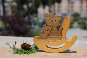 “Cats On A Rocker” Wooden Toy