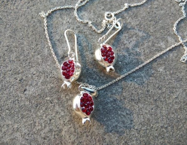 "Pomegranate" Silver Jewelry Set