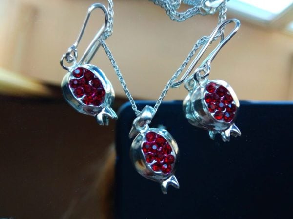 "Pomegranate" Silver Jewelry Set