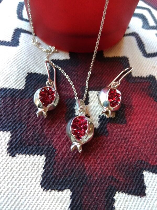 "Pomegranate" Silver Jewelry Set