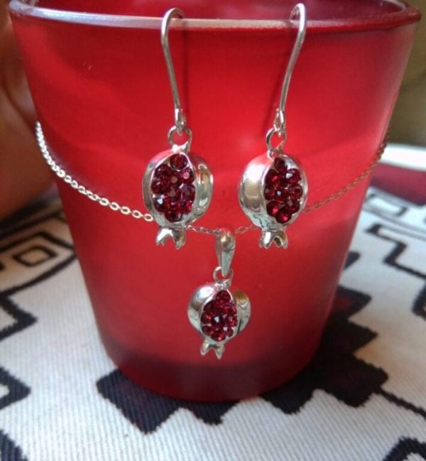 "Pomegranate" Silver Jewelry Set