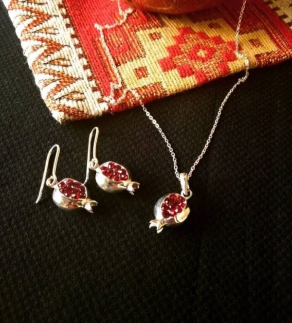 "Pomegranate" Silver Jewelry Set