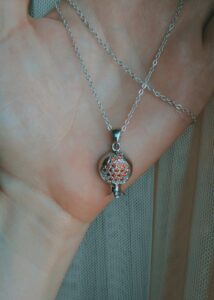 Pomegranate silver pendant
