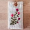 Flower Embroidered Mini Pouch