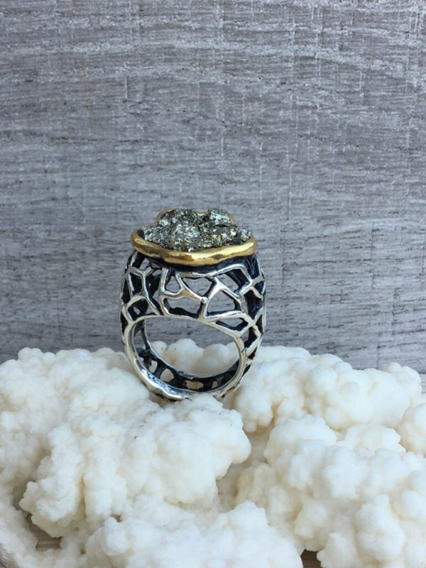 Pyrite Silver Ring