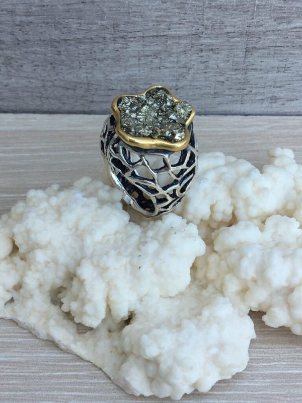 Pyrite Silver Ring