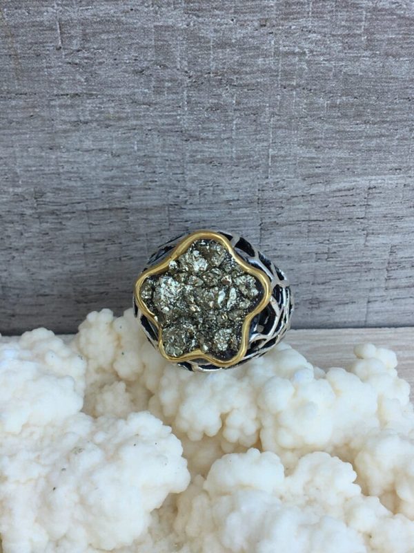 Pyrite Silver Ring