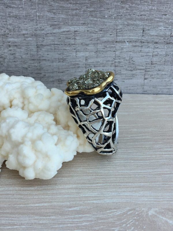 Pyrite Silver Ring