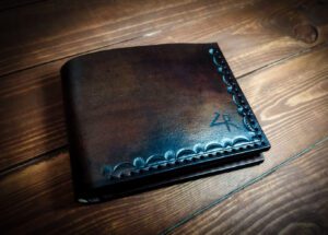 Personalized bi-fold leather wallet