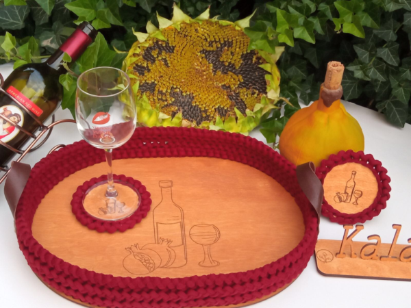 Wooden Wine Tray