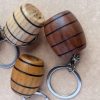 wooden barrel keychain accessories made of ash tree