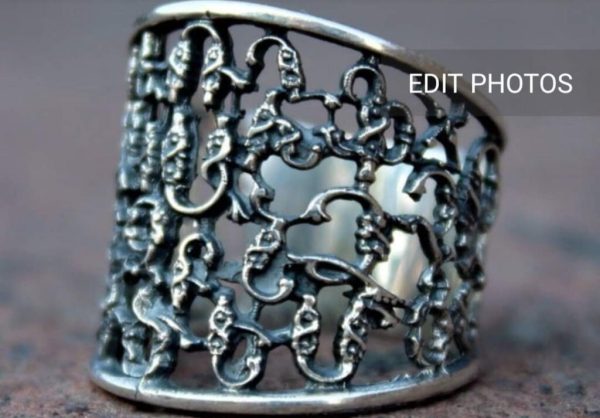 Silver Armenian Alphabet Ring - Primer