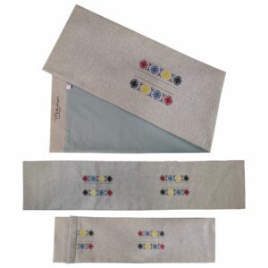 Embroidered With Armenian Ornaments, A Grey Table Runner
