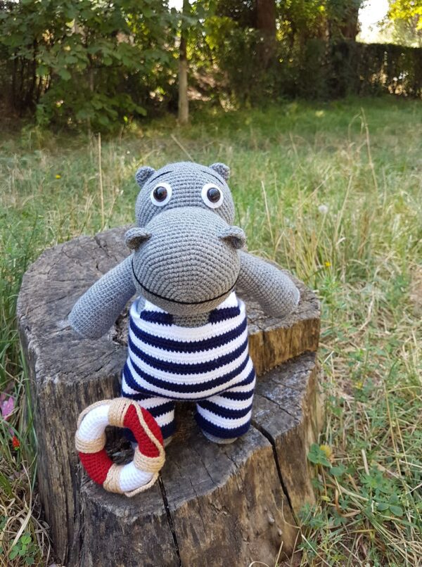 Knitted Hippo Doll