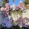 marble and lavender balloon set up