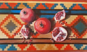 Pomegranate on Armenian carpet