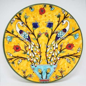 Peacocks and pomegranate plate
